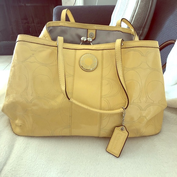 yellow coach handbag